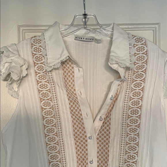 Alice + Olivia White Lace Mini Dress - Picture 3 of 10